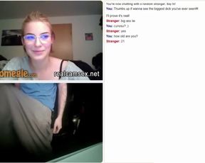 Blonde Babe Shocked by huge dick on sexchat