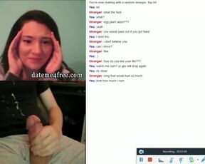 Hot girl watches big dick cum on webcam