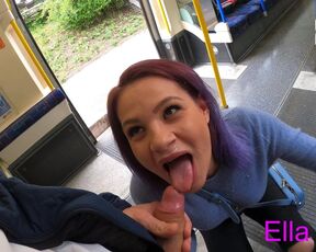 Risky Blowjob on a Train. Caught by Stranger – Cum on Face 4K