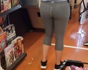 Blonde nice booty waiting in line