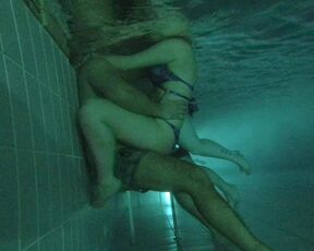 Couple at it in the pool