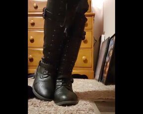 Squeaky Leather Combat Boots 2