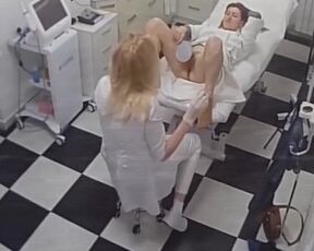 Hidden camera.Beauty salon and genecolog and hair removal