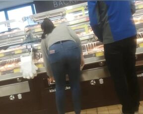 Tight teen ass in jeans with boyfriend