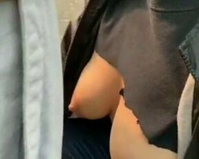 public blowjob with nice tits exposed