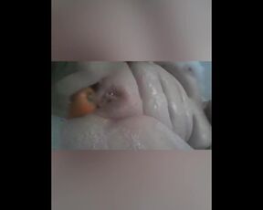 Fucking my Pussy with a Carrot after a Hot Bath