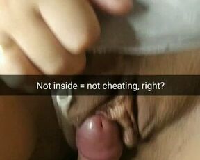 Not inside – it isn’t cheating says my stepsister before I rub her