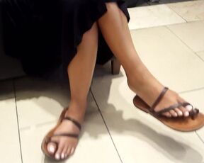 Fr' gives perfect feet dangling, teases me in public