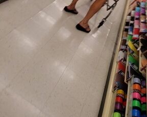 Sexy lady shopping upskirt tiny thong pt.2