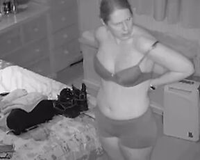 Step mom showering and getting dressed hidden camera