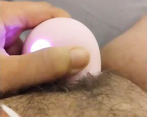 Swollen clit Cum shot with clitoral rose vibrator clit contracting & pulsating