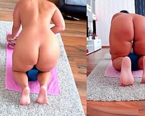 Ultimate Booty Obsession: Sexydea's Double Camera Naked Workout Delight!