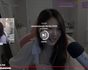 Twitch Jessica Burps while Watching her own Burp Compilation