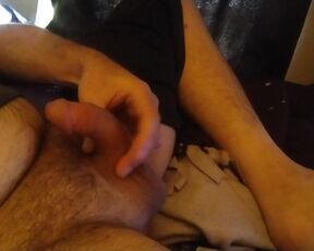 Precum playing with Cock