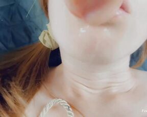 Cumshot in Mouth. Sperm for Babe Girl