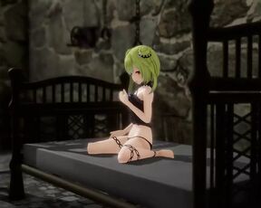 Uruha Rushia Bondage Hentai Mmd 3D Blonde Hair Color Edit Smixix