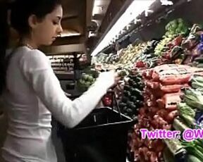 Teenage playing with carrot on the market. @WetButts